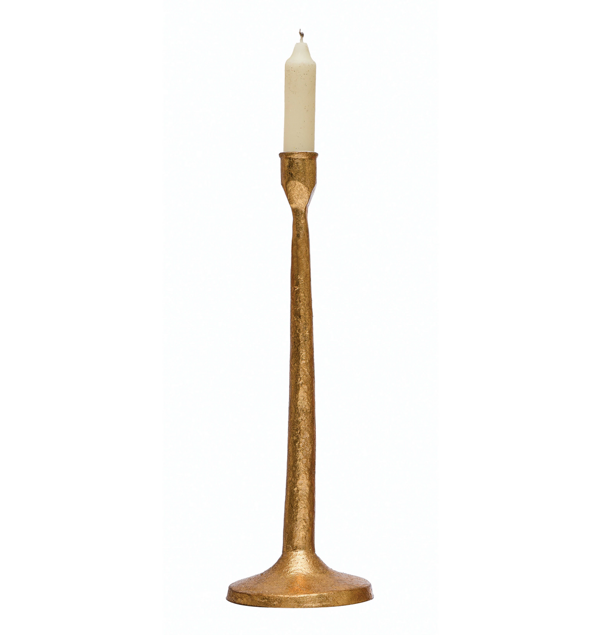 Cast Iron Taper Holder, Gold Finish — alternate view 2