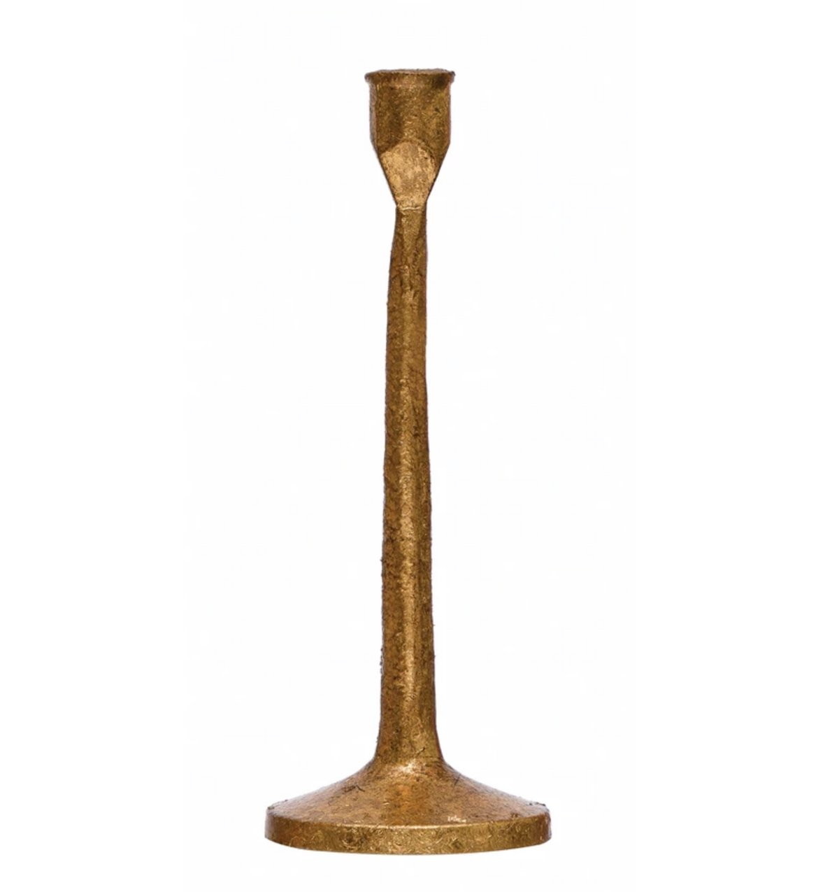 Cast Iron Taper Holder, Gold Finish