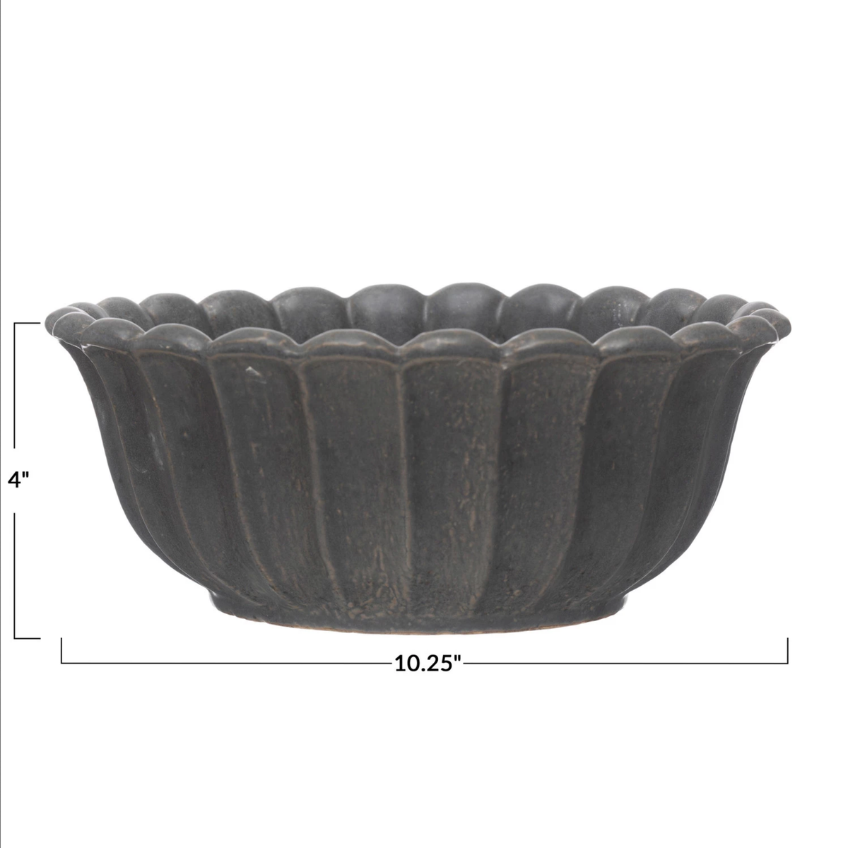 Stoneware Flower Shaped Bowl- Black — alternate view 2