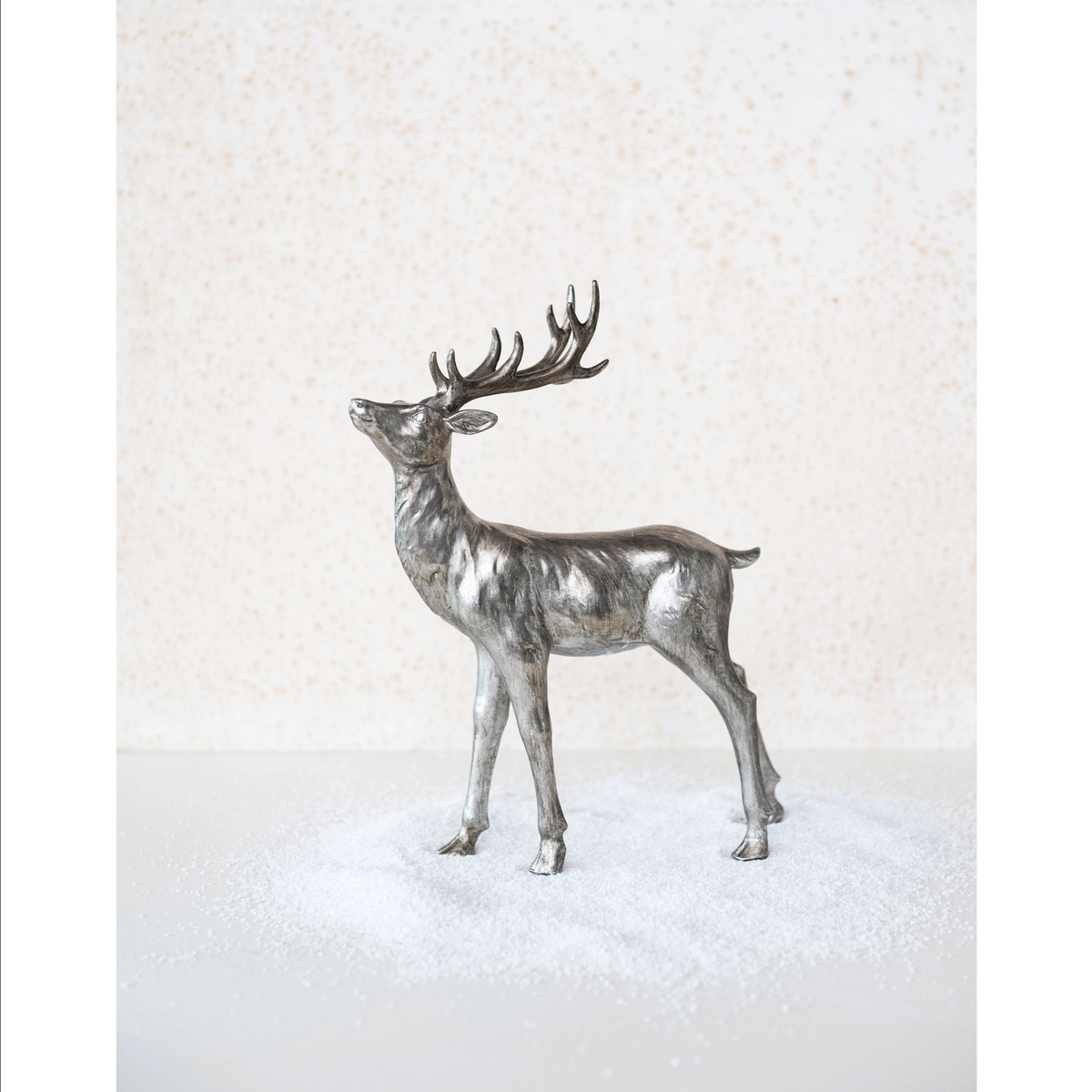 Resin Standing Deer, Pewter Finish