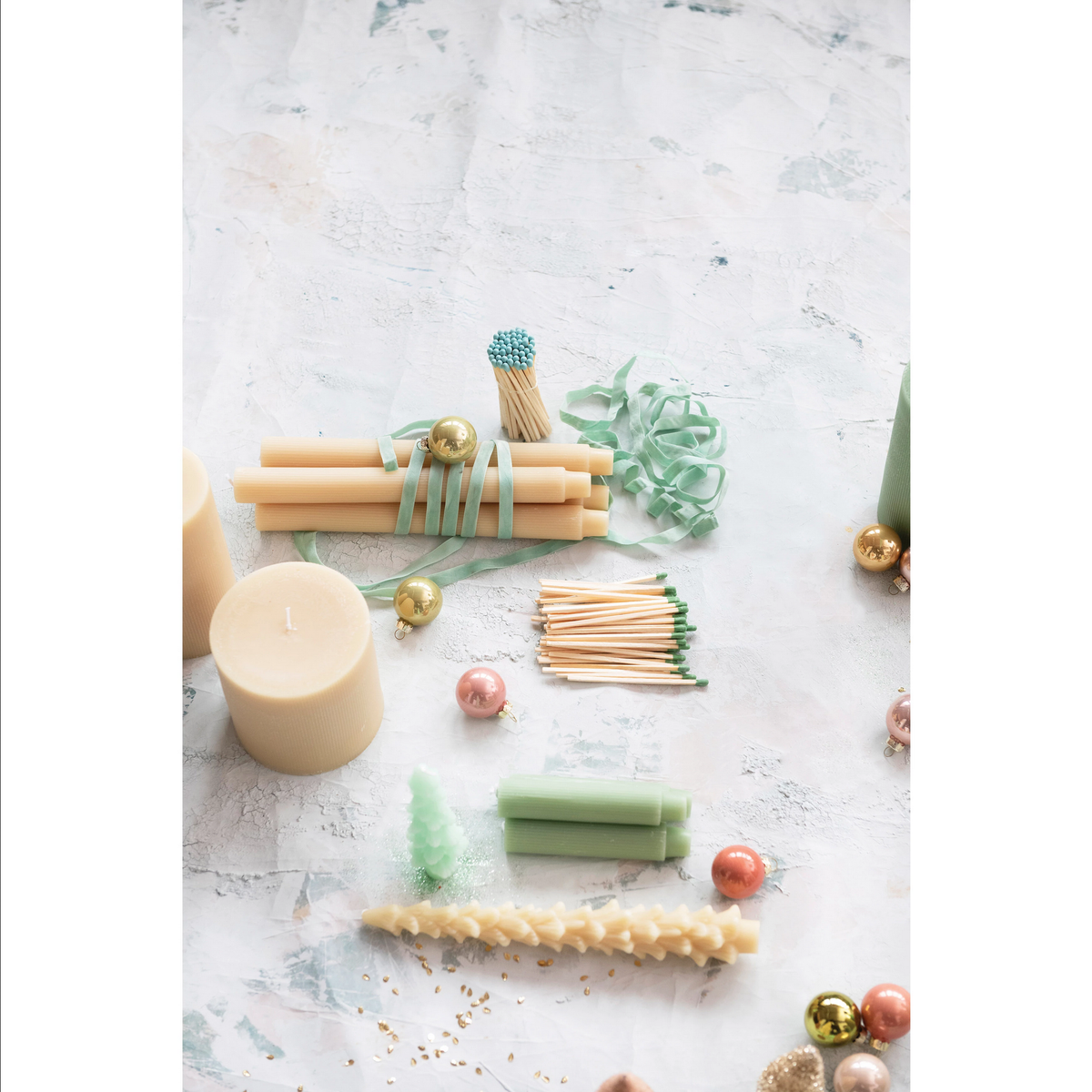 Unscented Tree Shaped Taper Candles, Set of 2 — alternate view 2
