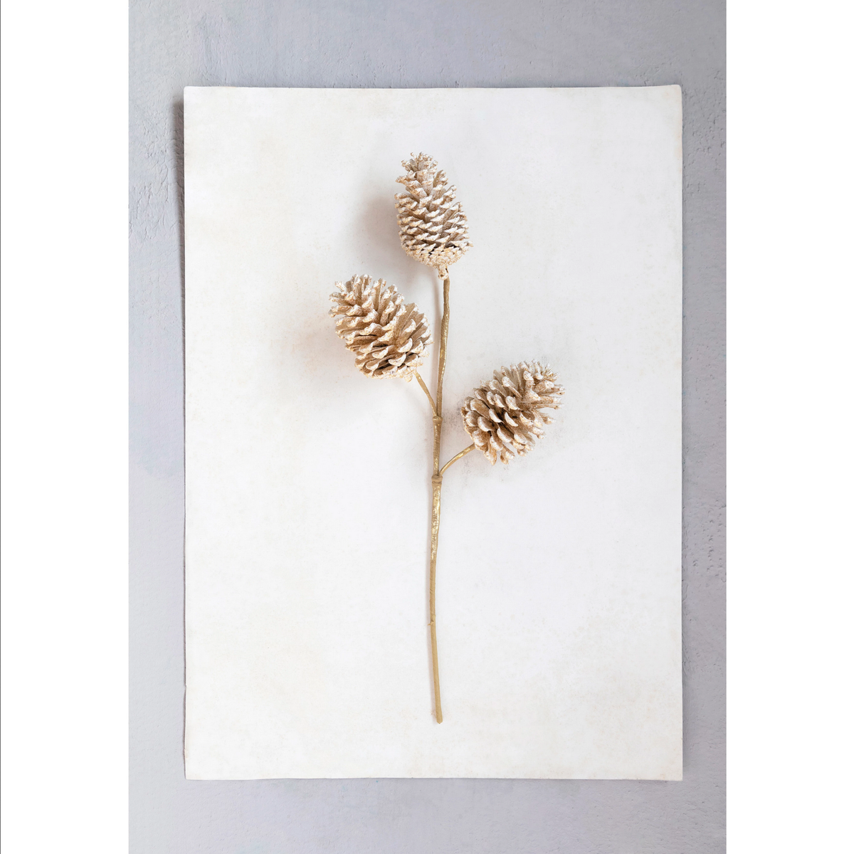 Pinecone Pick, Cream and Gold Finish