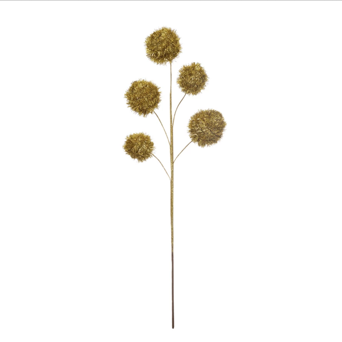 Tinsel Ball Pick, Gold Finish