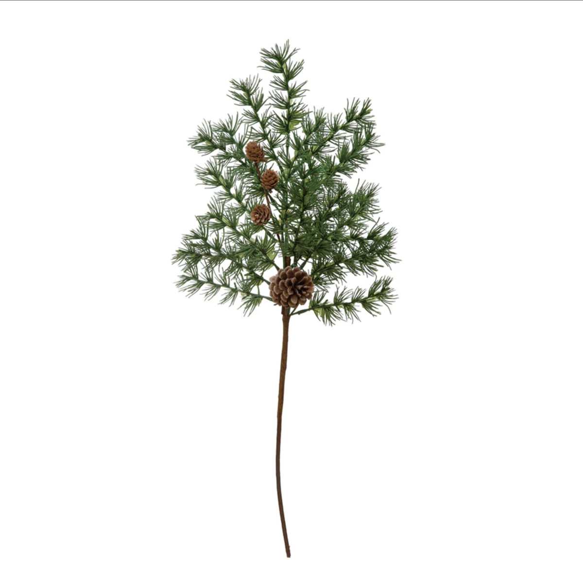 Faux Blue Atlas Cedar Stem with Pinecones, Green