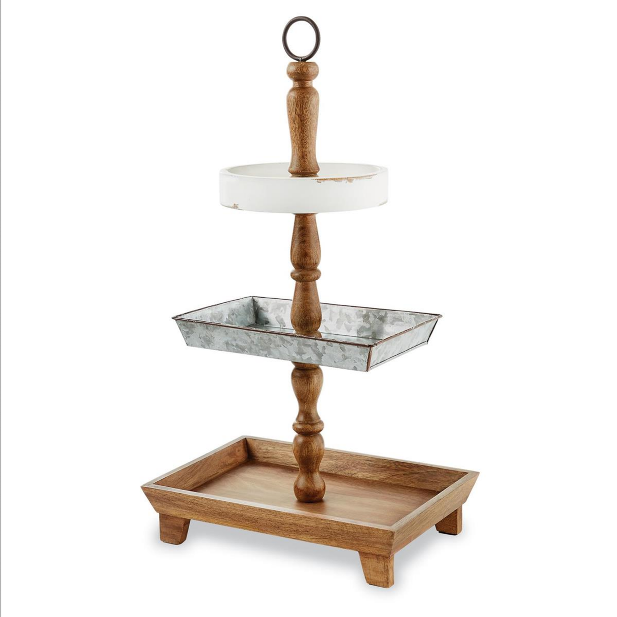 Wood & Tin Tiered Server — alternate view 2