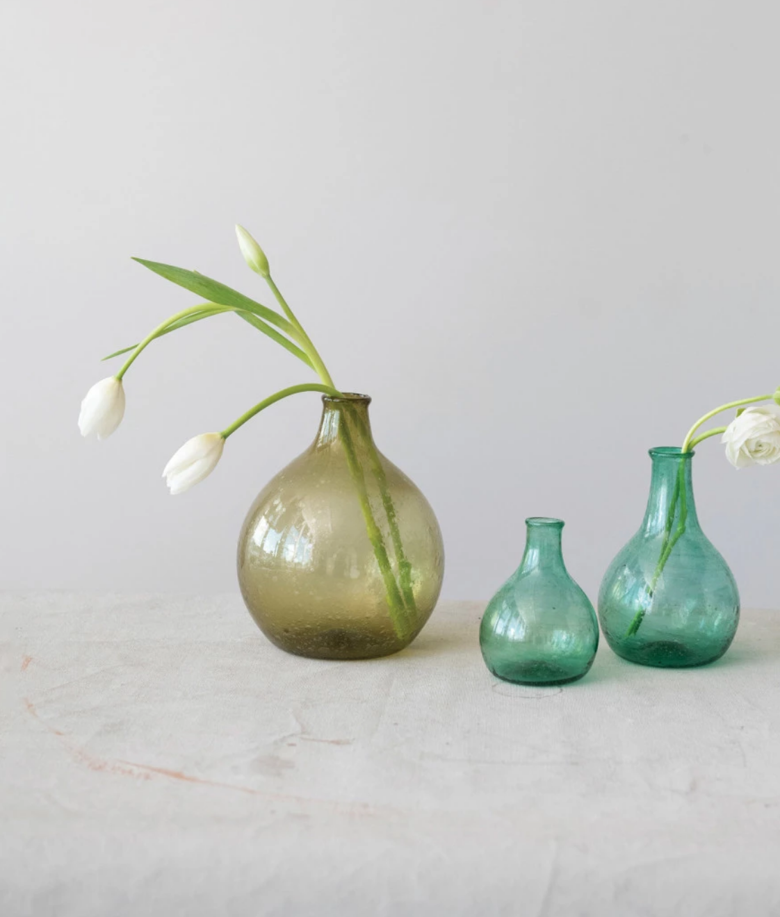 Hand-Blown Glass Vase - Green — alternate view 2