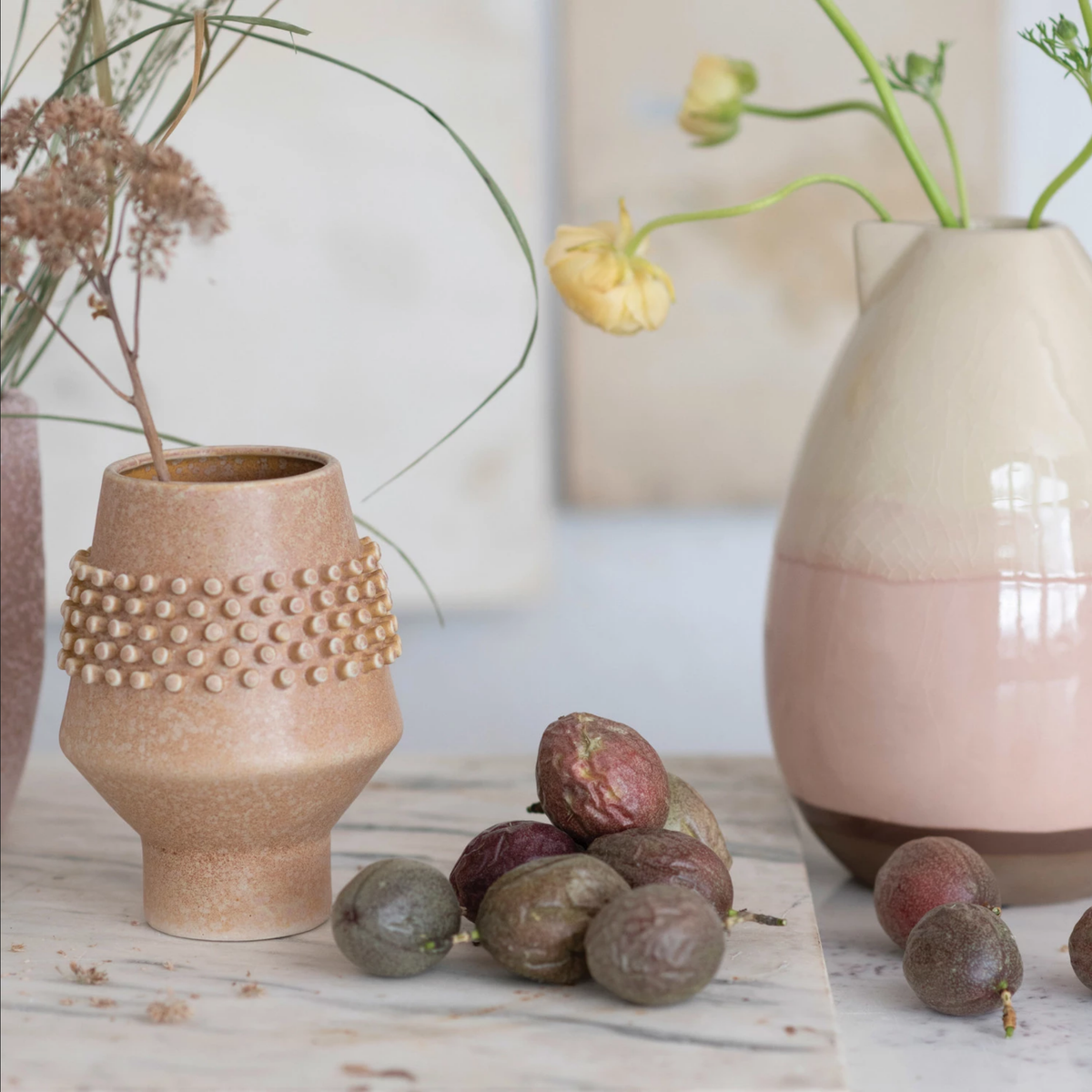 Decorative Ceramic Vase/Pitcher, Reactive Crackle Glaze — alternate view 2