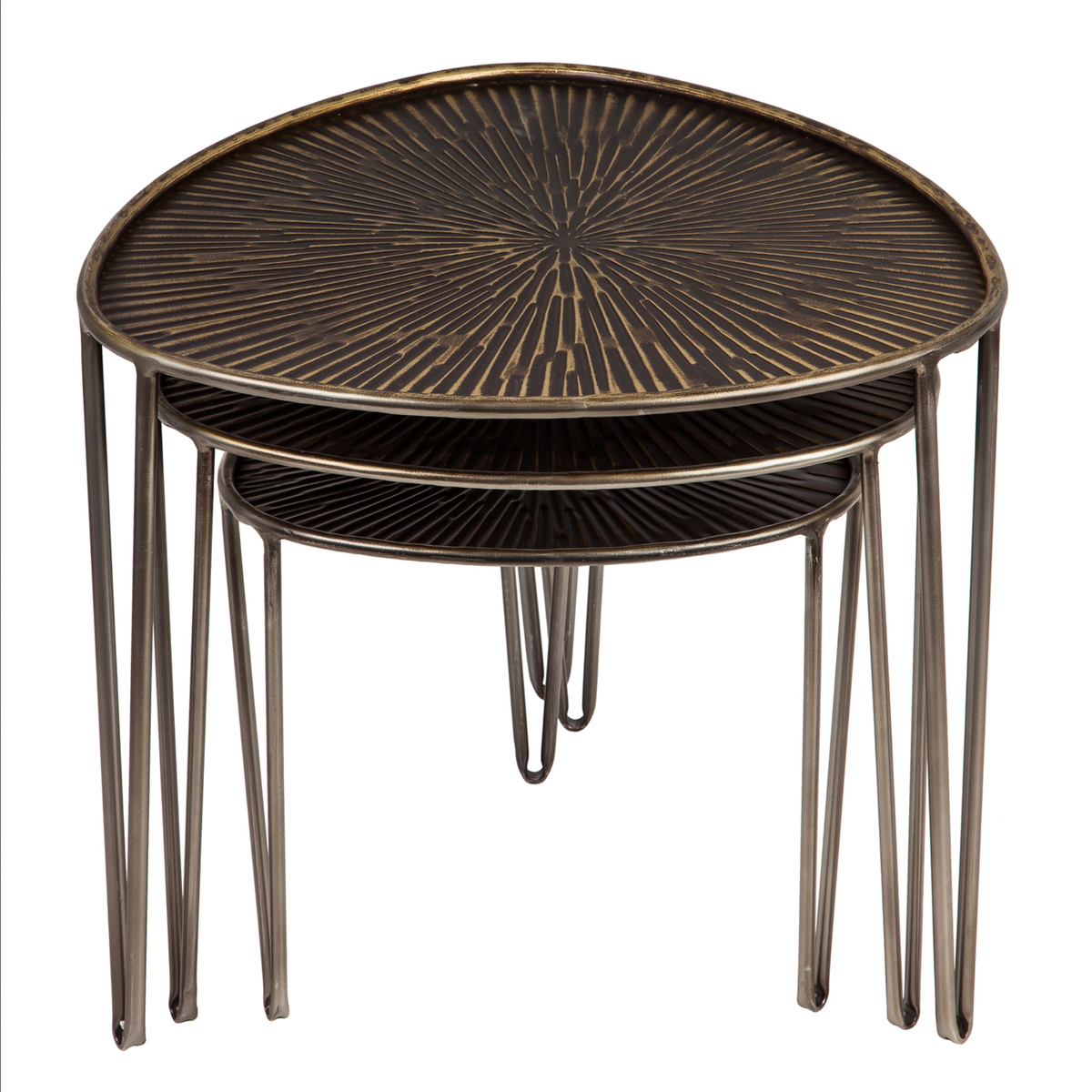 Leaf Shape Metal Nested Side Tables, Set of 3 — alternate view 2