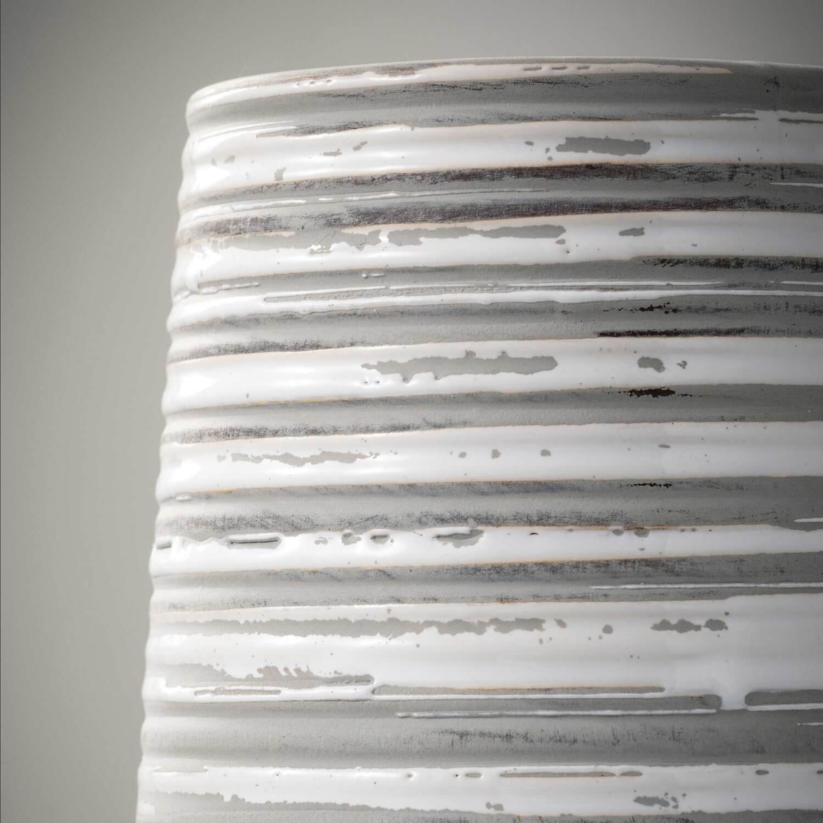 Gray Striped Vase — alternate view 2