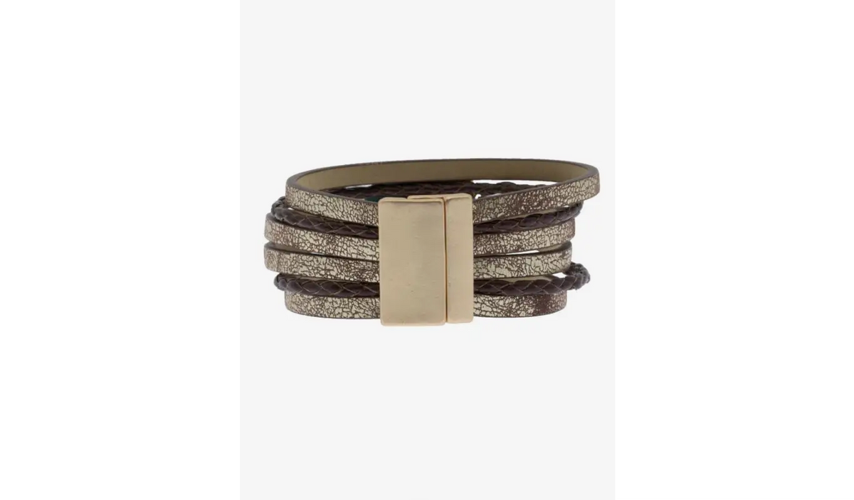 Braided Turquoise Stone Boho Chic Style Leather Bracelet — alternate view 3