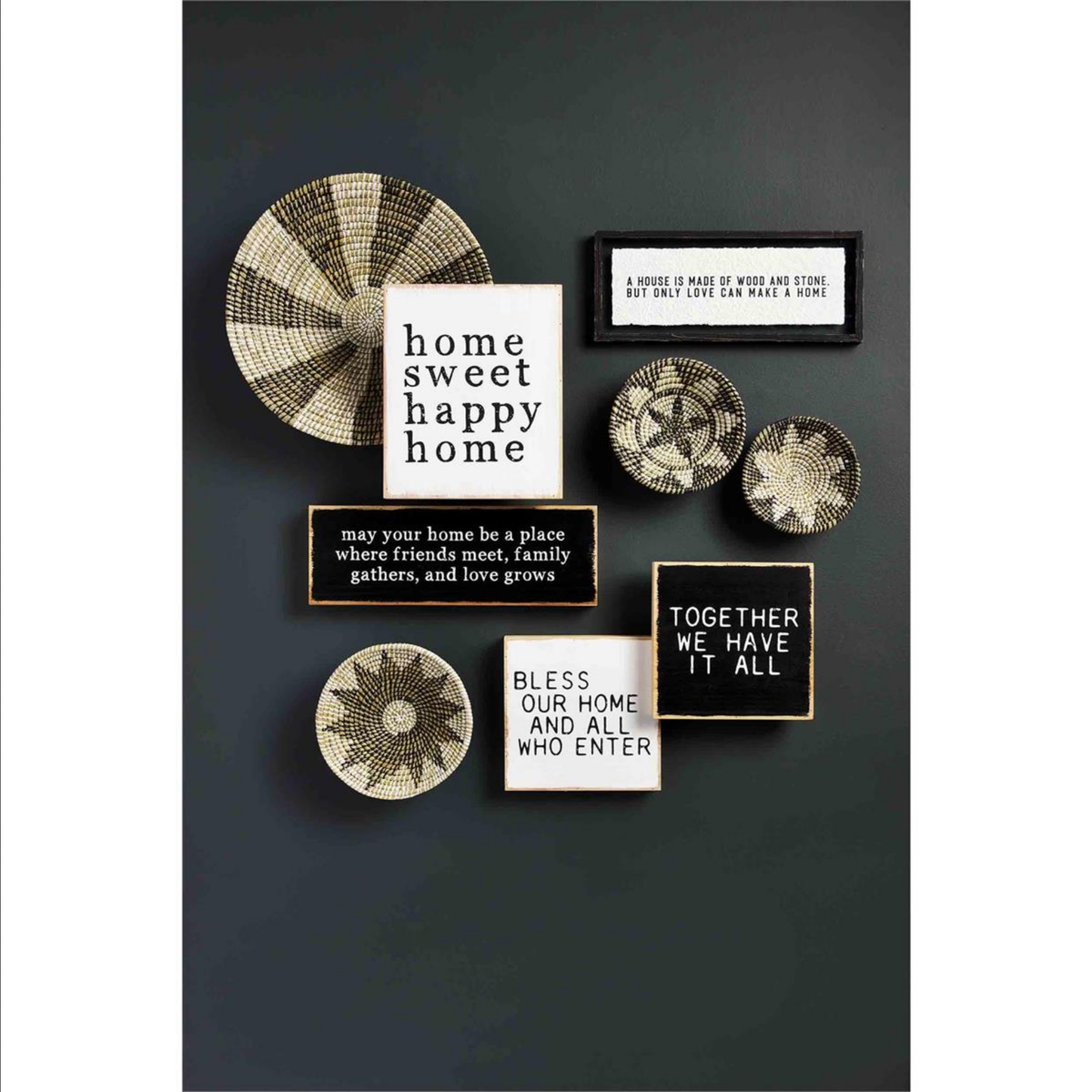 House Is Made Black Glass Plaque — alternate view 2