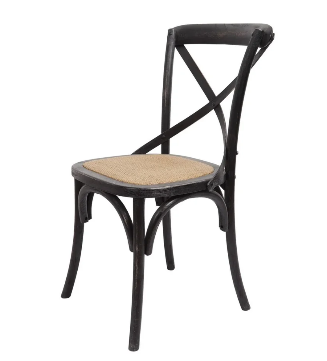 Brody X-Back Side Chair (Black Wash)