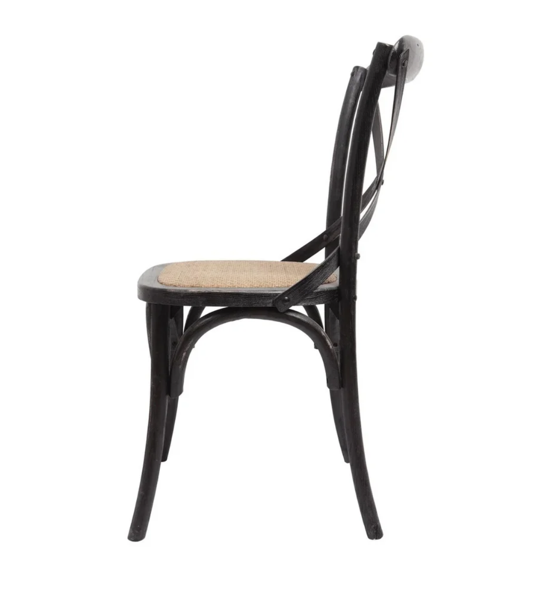 Brody X-Back Side Chair (Black Wash) — alternate view 3