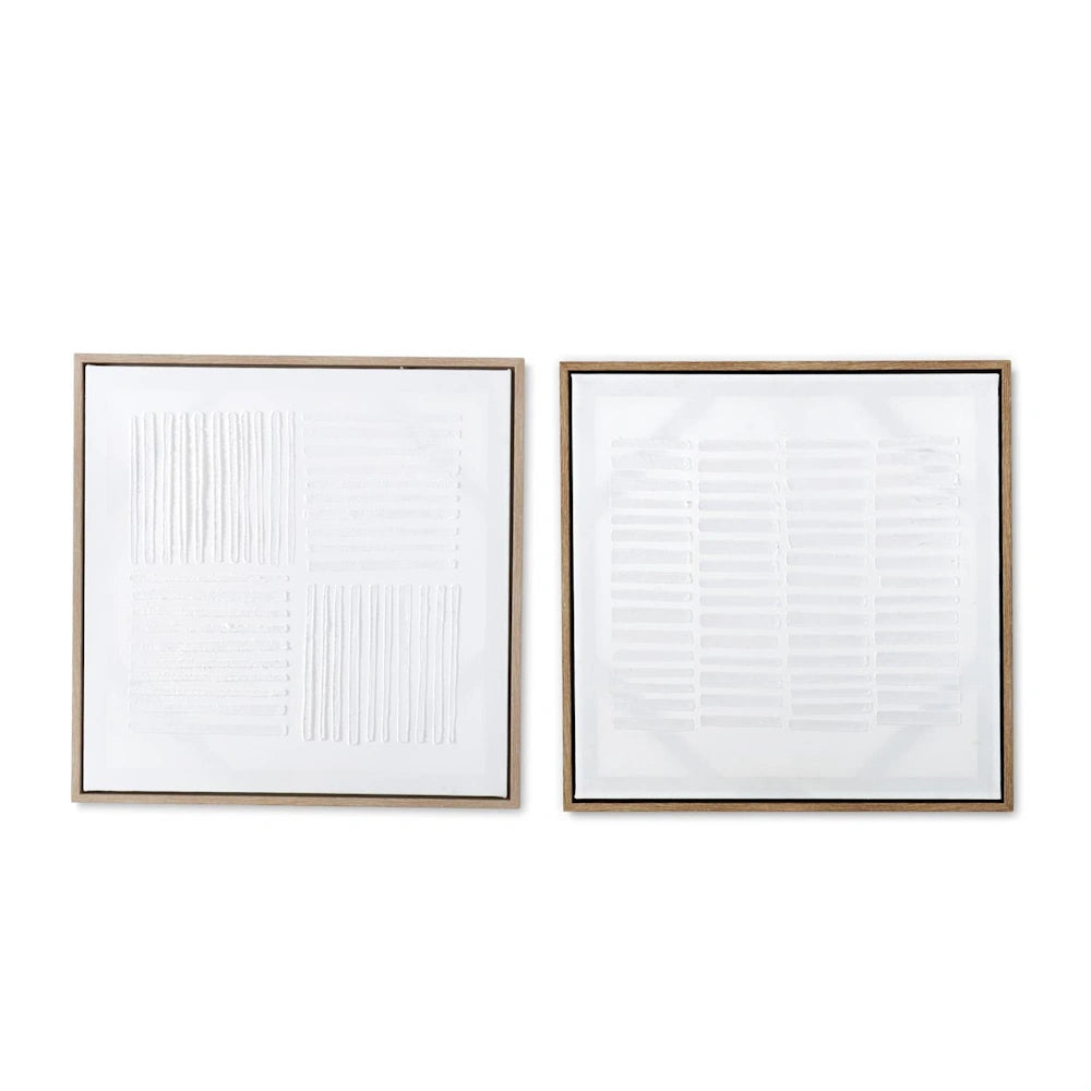 Set of 2 Framed Handcrafted Abstract Plaster — alternate view 2