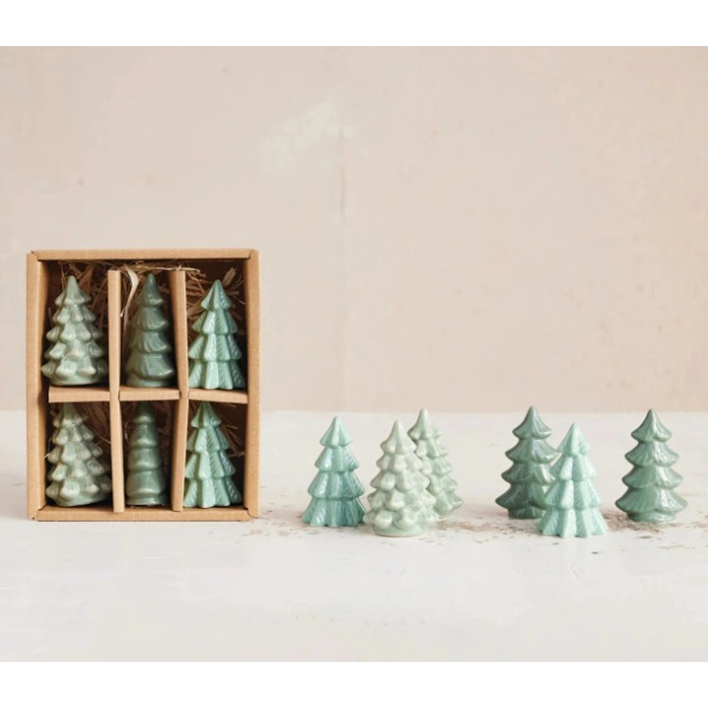 Green Stoneware Trees