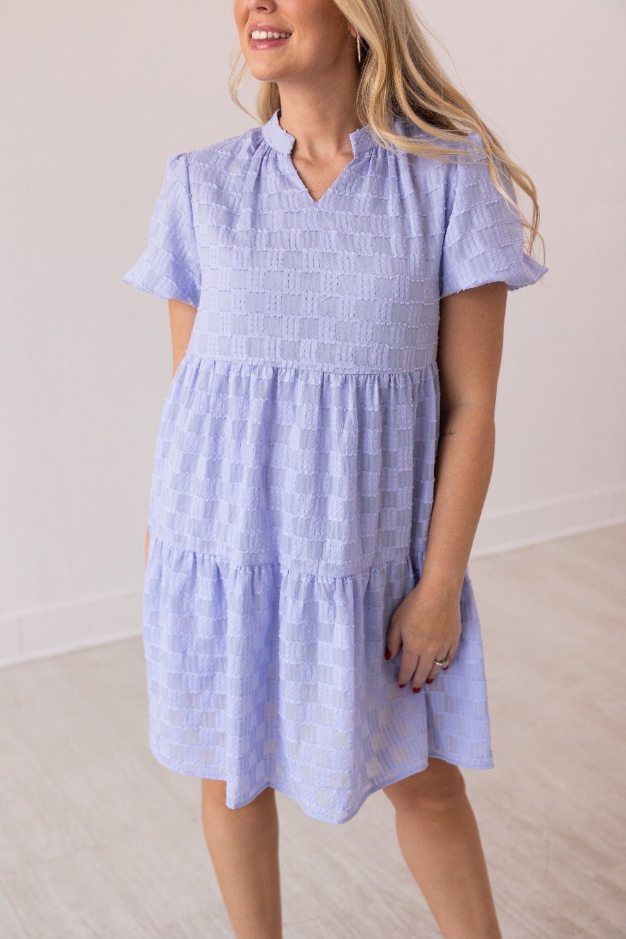 V-Neck Checkered Dress — alternate view 3