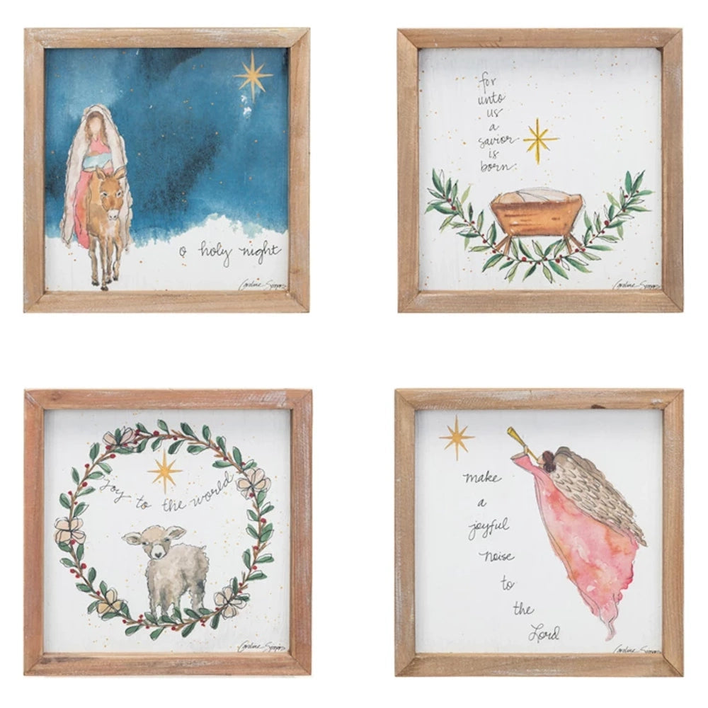 Square Wood Framed Wall Decor