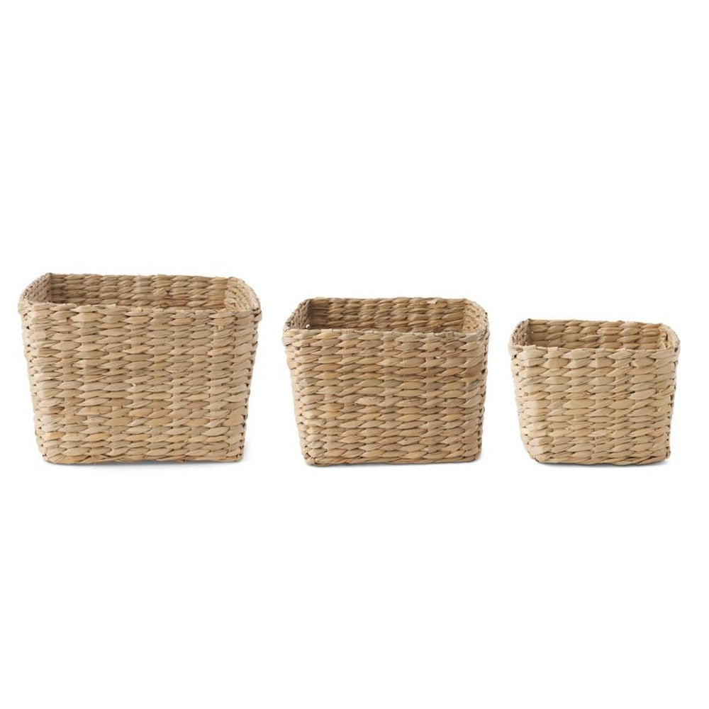 Large Square Woven Wheat Basket — alternate view 2