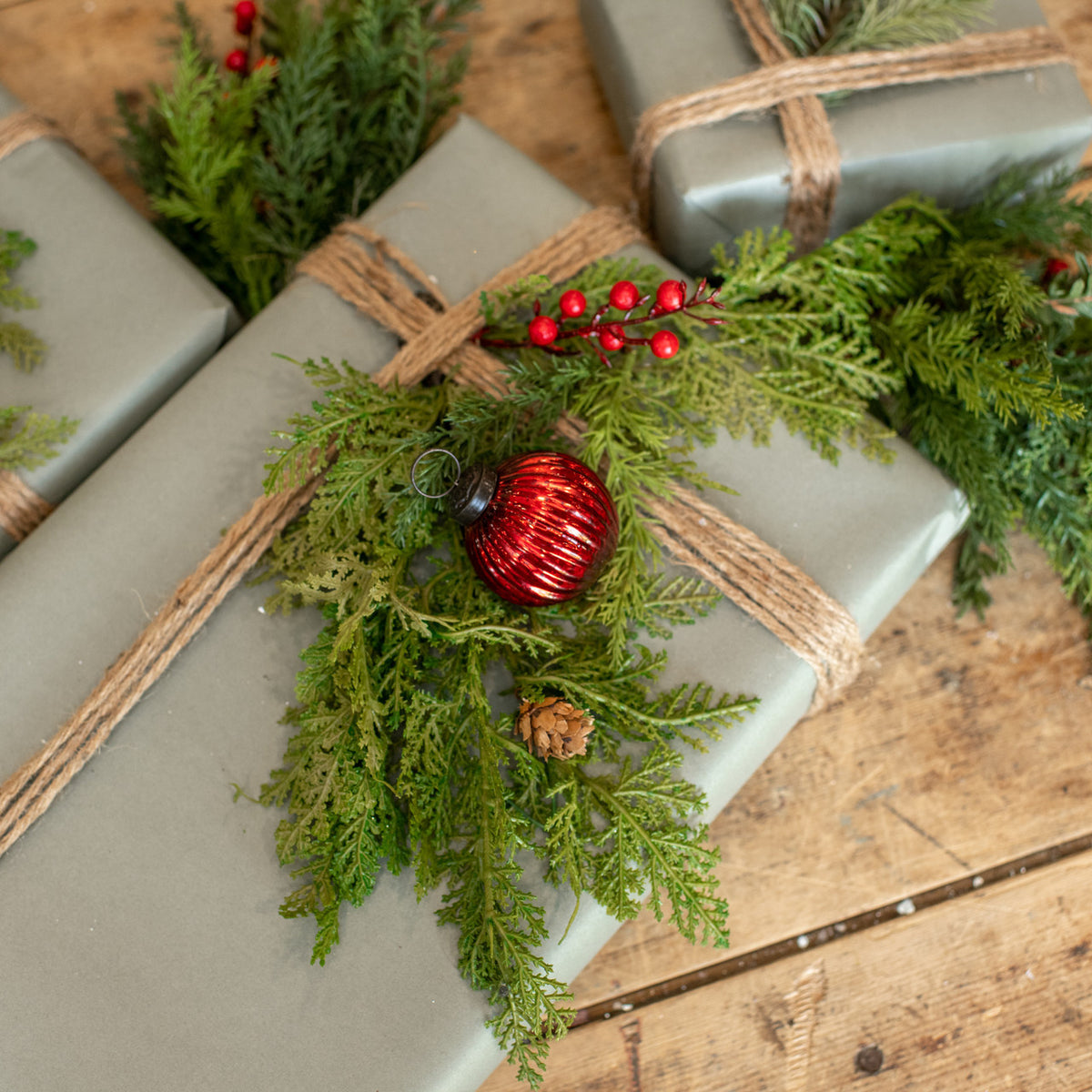 Ribbed Red Kugel Ornament