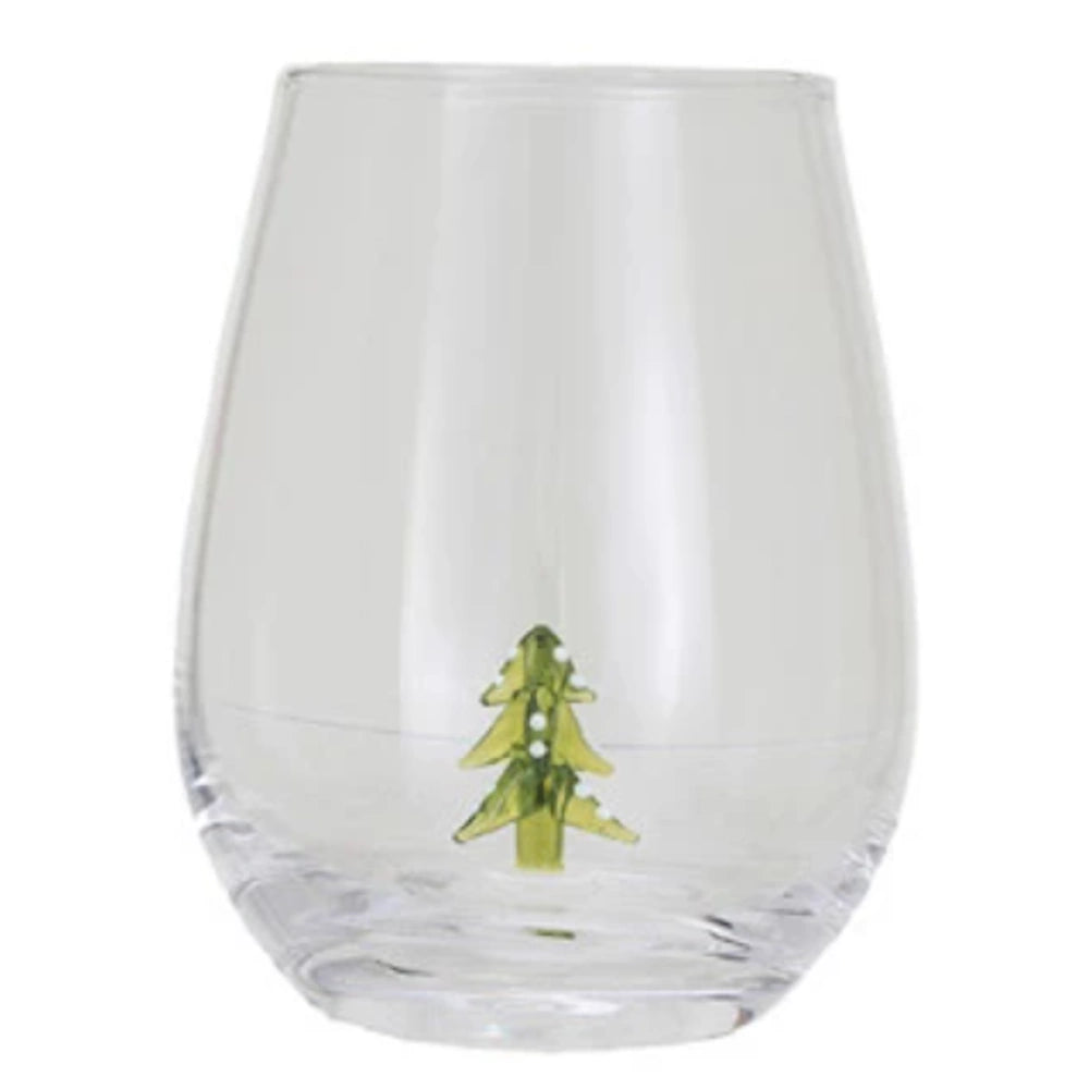 Stemless Wine Glass with Holiday Figure — alternate view 11
