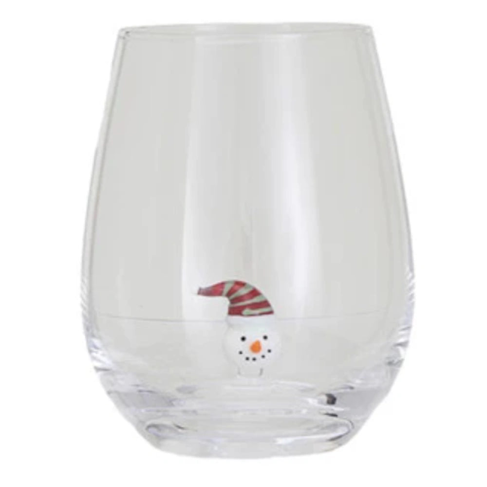 Stemless Wine Glass with Holiday Figure — alternate view 4