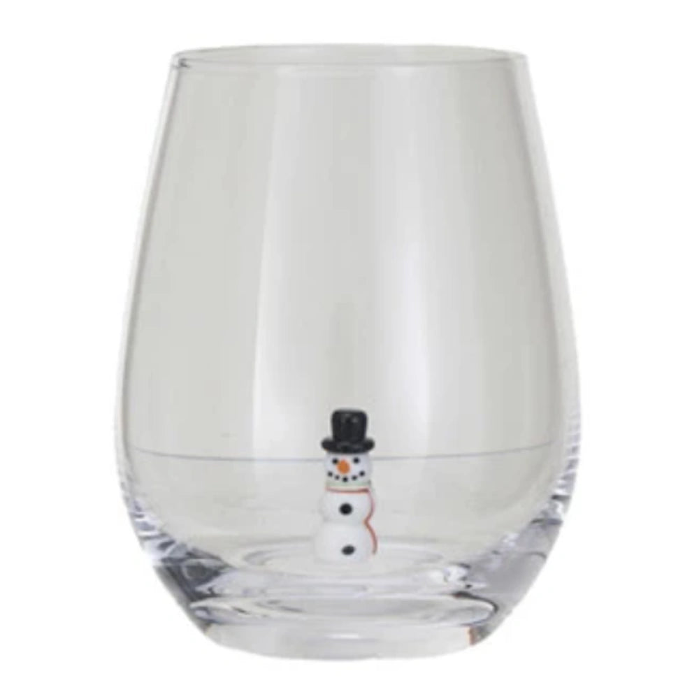 Stemless Wine Glass with Holiday Figure — alternate view 8
