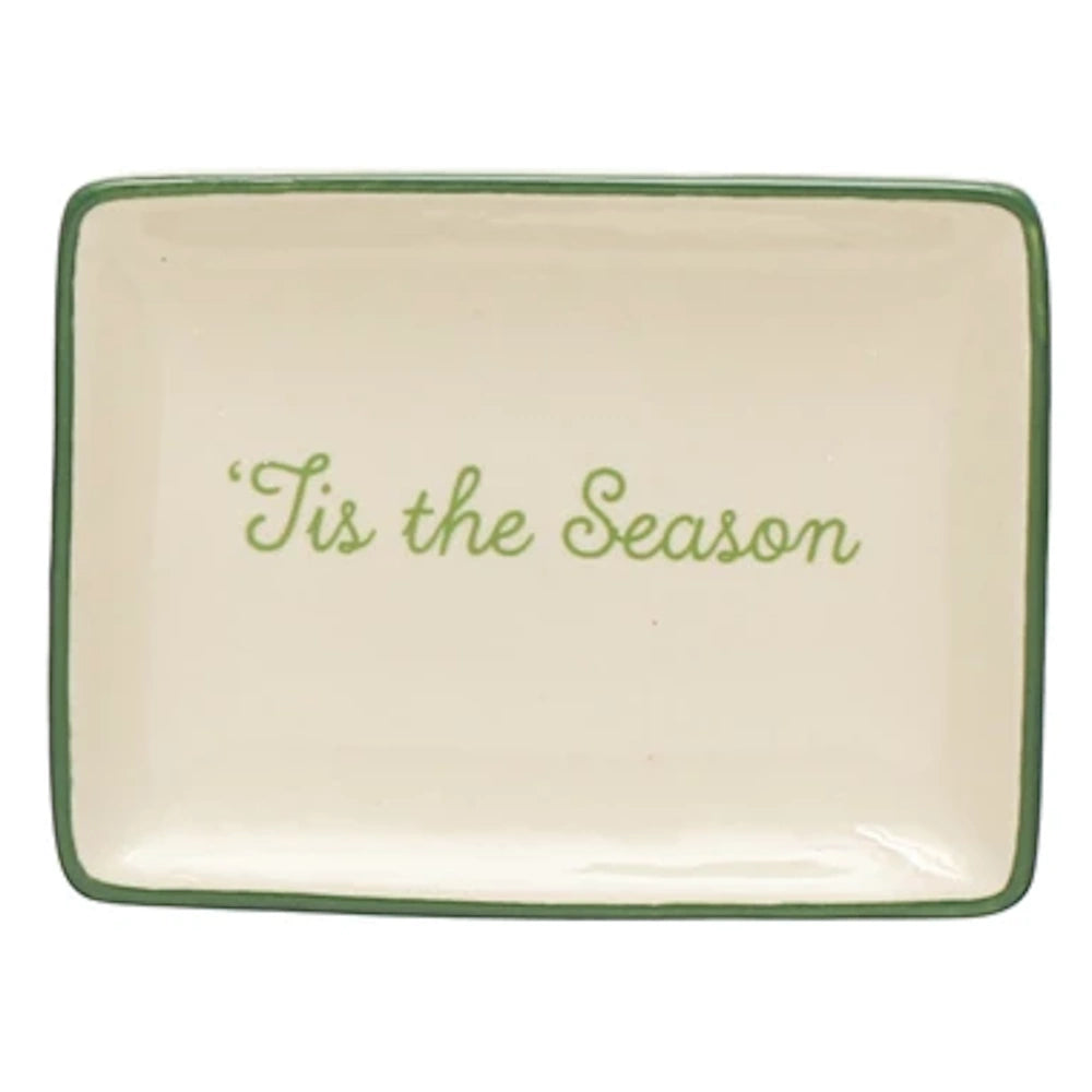 Stoneware Dish with Holiday Words — alternate view 4