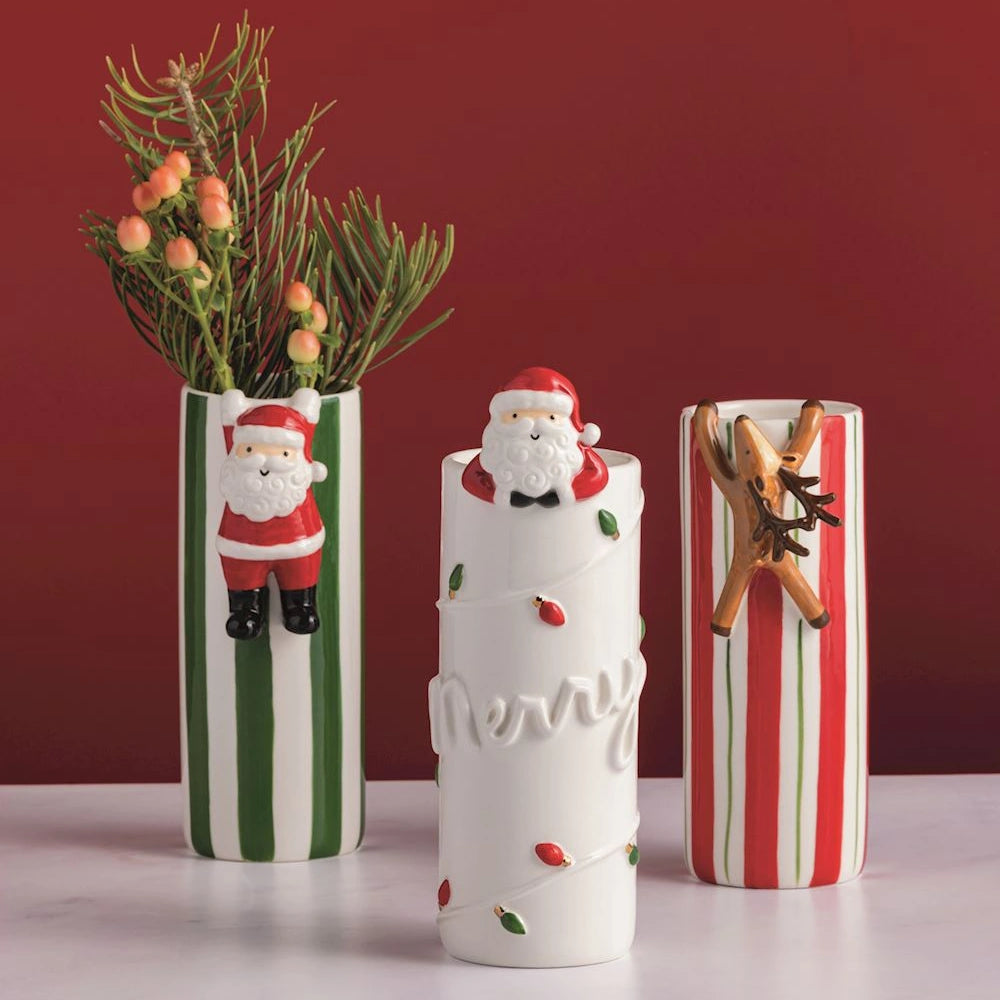 Hand-Painted Stoneware Hanging Stem Vase