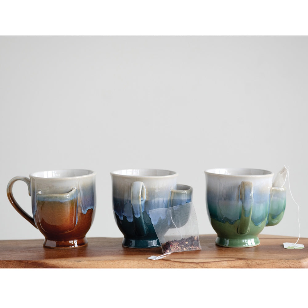 Stoneware Mug with Tea Bag Holder
