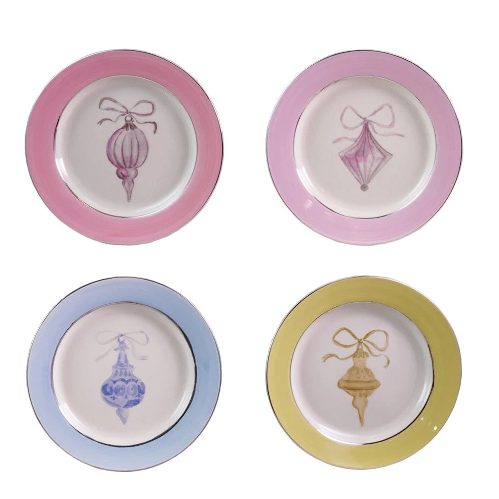 Stoneware Plate with Ornament Image — alternate view 2