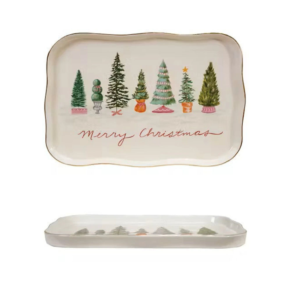 Stoneware Platter "Merry Christmas" — alternate view 2