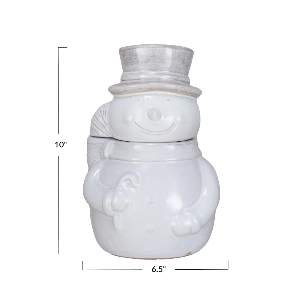 Stoneware Snowman Shaped Cookie Jar — alternate view 3