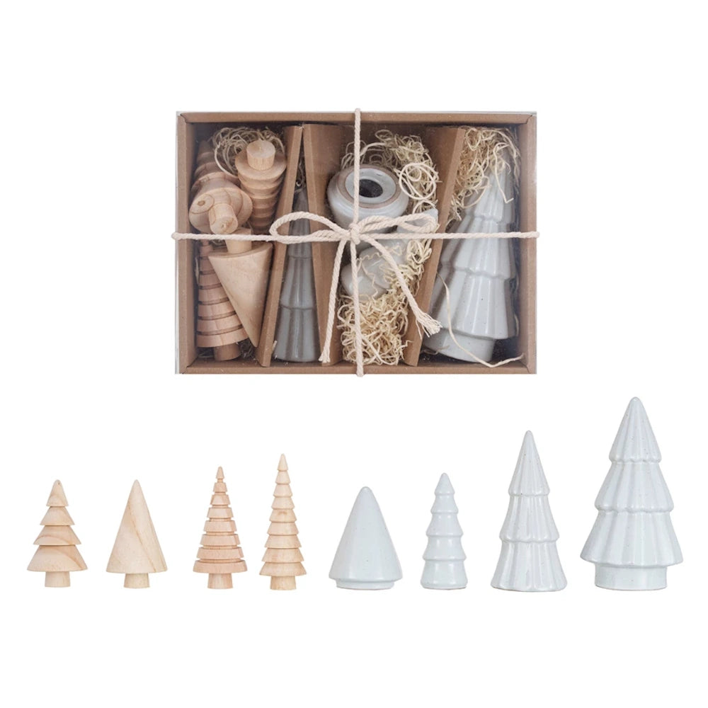 Stoneware & Wood Christmas Trees — alternate view 2