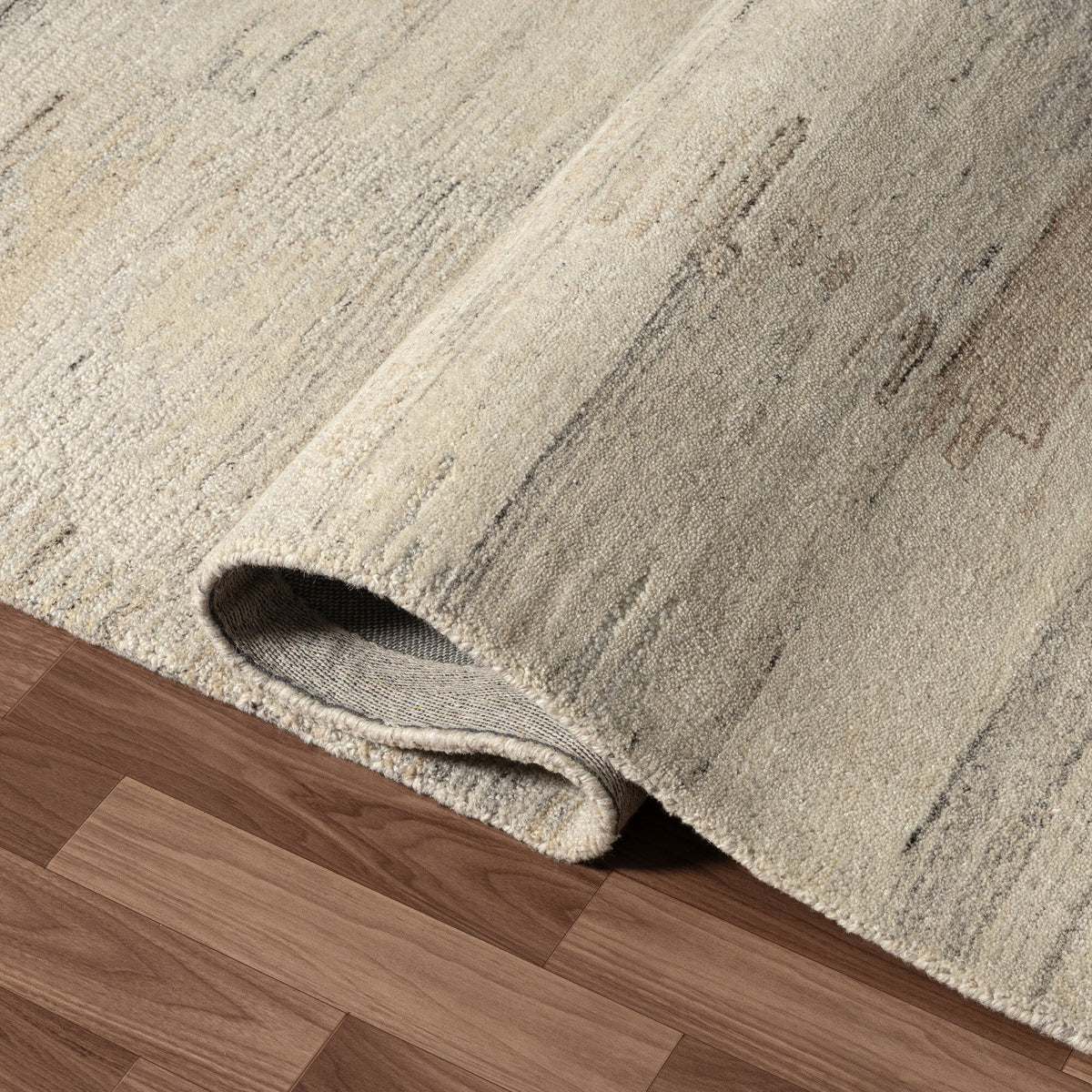 Cream/Tan Stripe Rug — alternate view 3