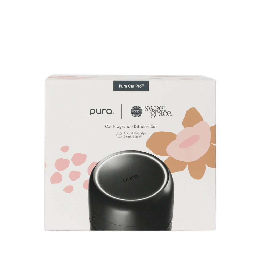 Pura Car Pro Sweet Grace car fragrance diffuser set in its original box packaging.