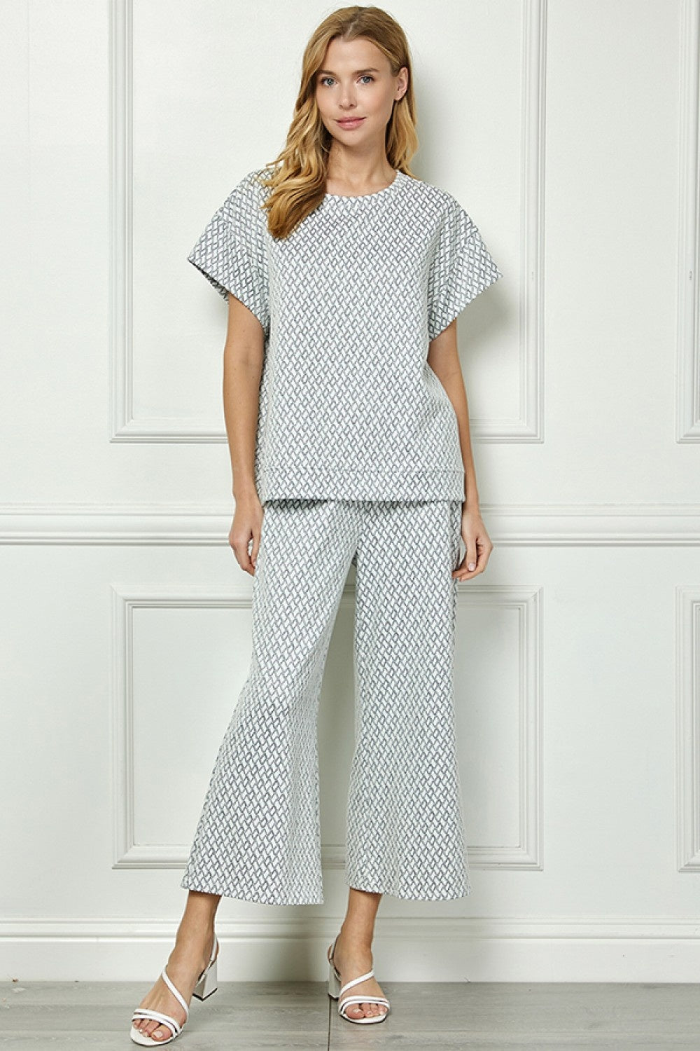 Metallic Jacquard Loungewear Top