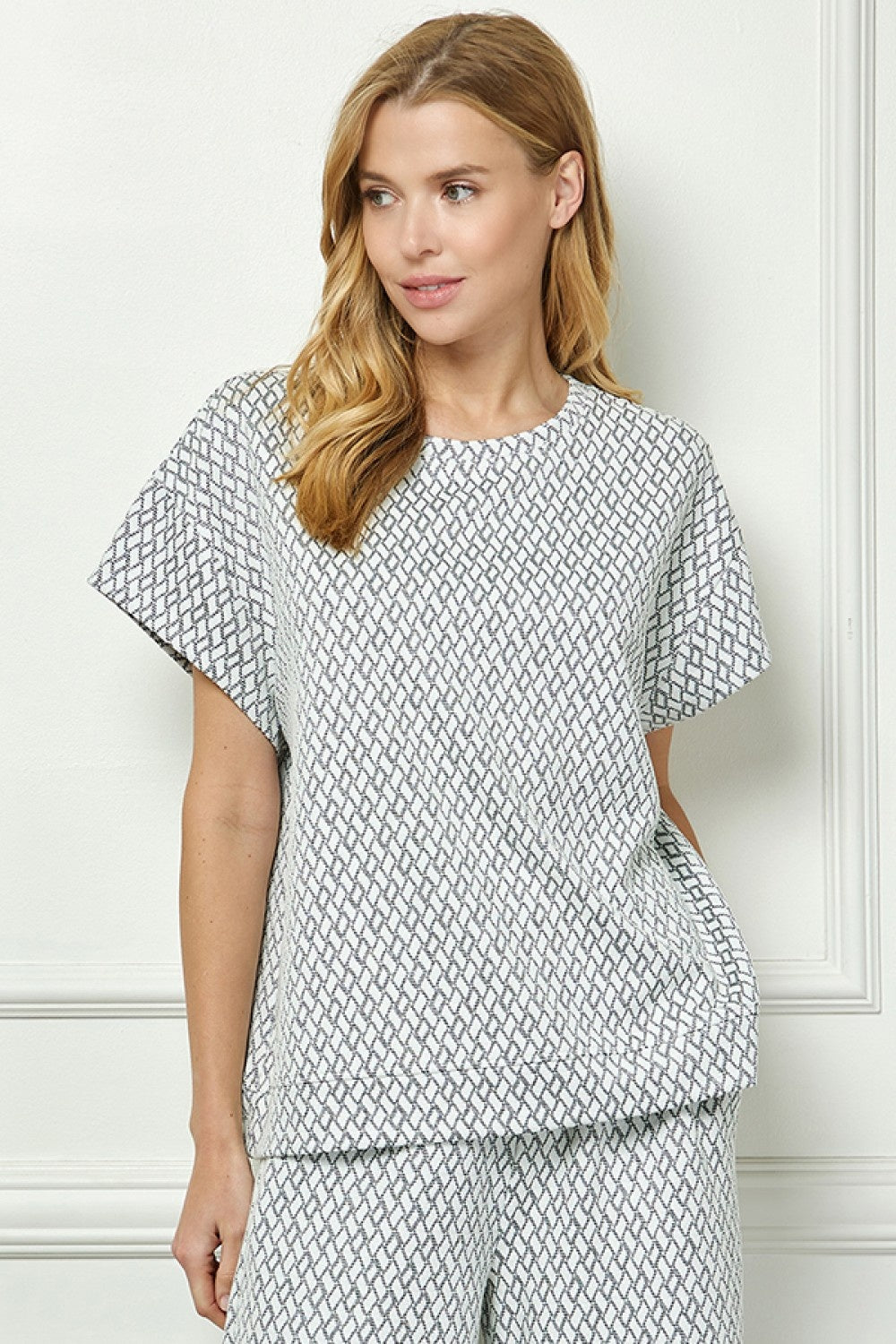 Metallic Jacquard Loungewear Top — alternate view 4