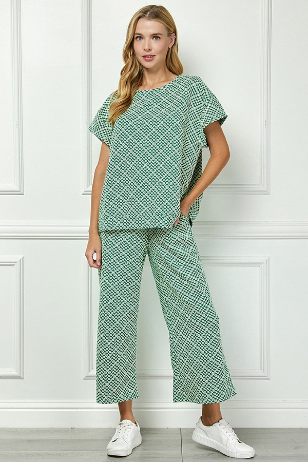 Cropped Wide Texture Pants — alternate view 6