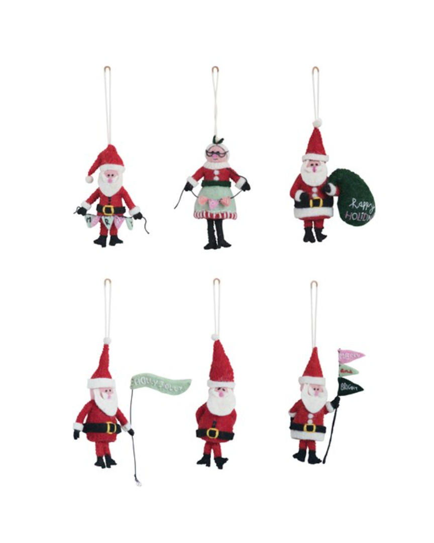 Wool Felt Santa Ornament