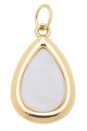 Outline Charm in Mother of Pearl Teardrop