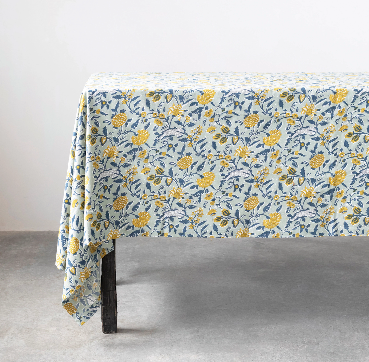 Cotton Table Cloth with Floral Pattern — alternate view 2
