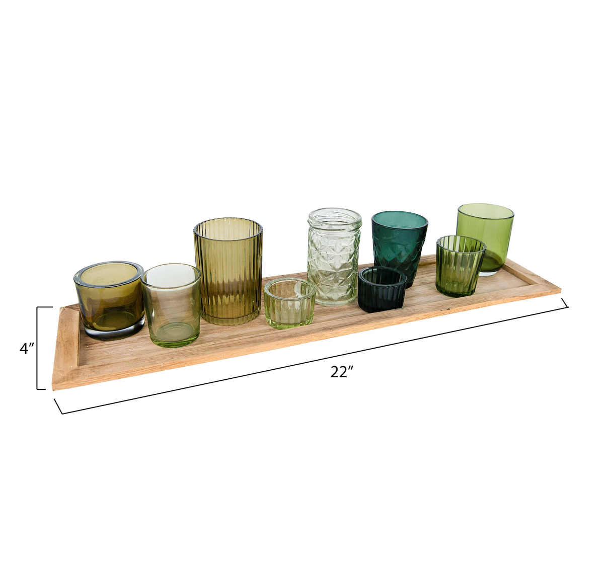 Tray with Glass Votive Holders, Boxed Set of 10 — alternate view 2
