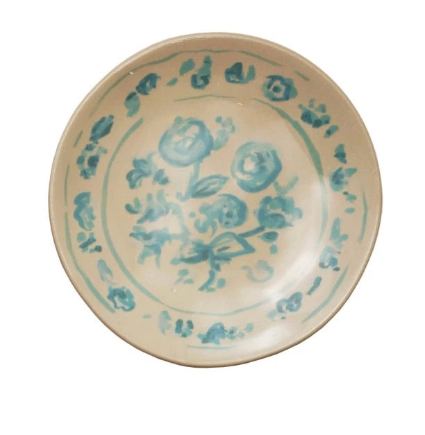 Stoneware Plate with Floral Image — alternate view 3