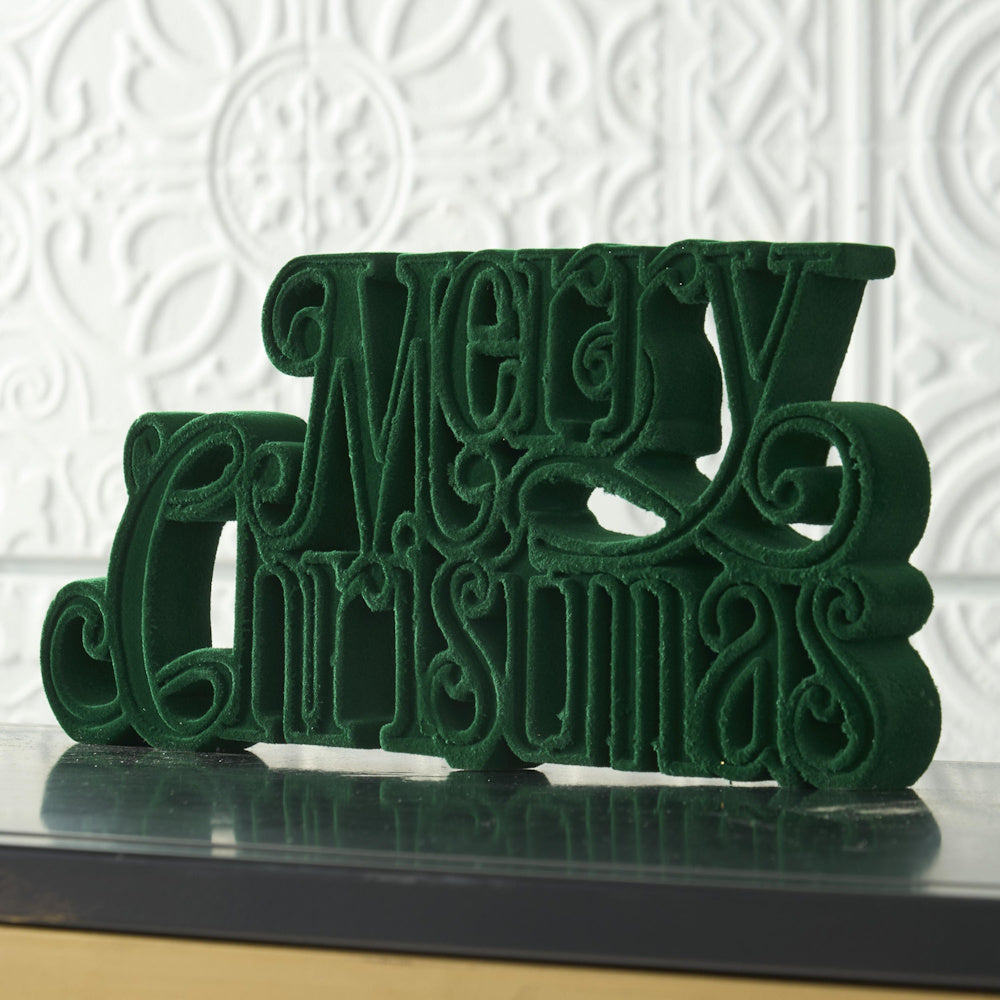 Velvet Resin Merry Christmas Cutout Tabletop — alternate view 2