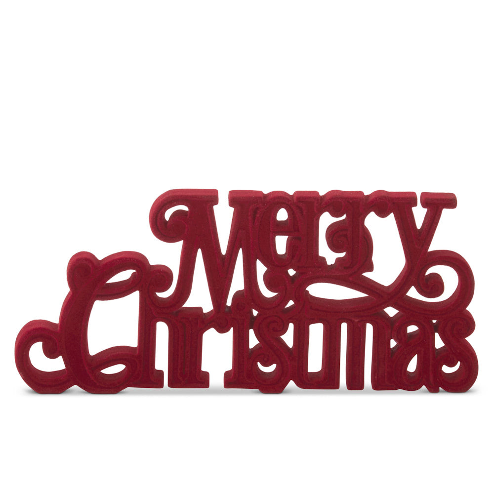 Velvet Resin Merry Christmas Cutout Tabletop