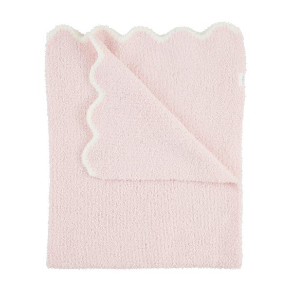 Scallop Chenille Blanket Pink Gingham