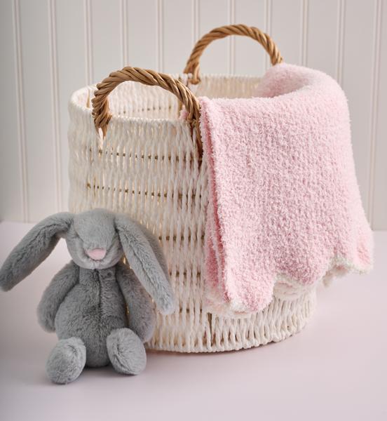 Scallop Chenille Blanket Pink Gingham — alternate view 2