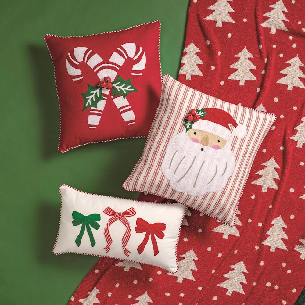 Whimsy Christmas Crewel Pillows