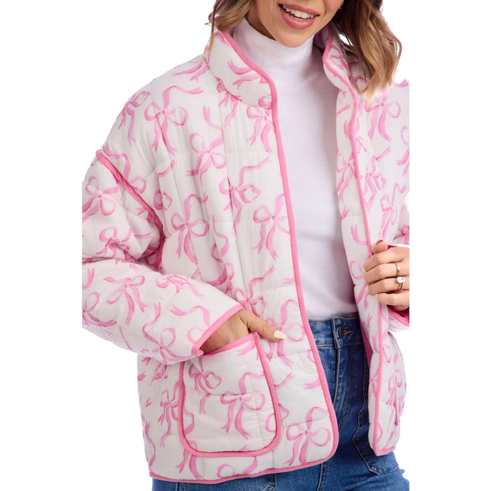 White Cher Long Sleeve Quilted Jacket — alternate view 3