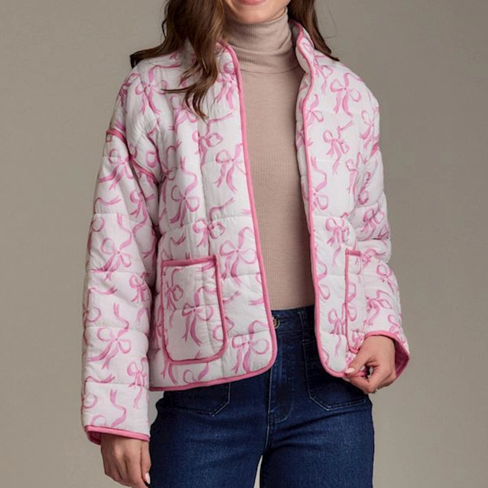 White Cher Long Sleeve Quilted Jacket — alternate view 7